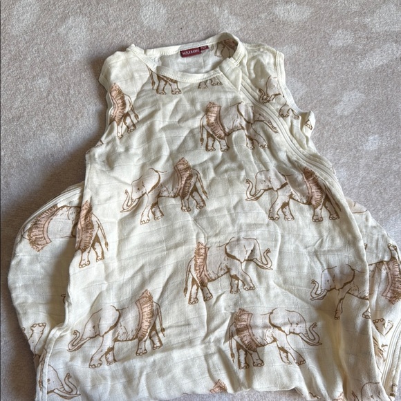 Milkbarn Cream and Brown Elephant Sleep Sack - Picture 1 of 1